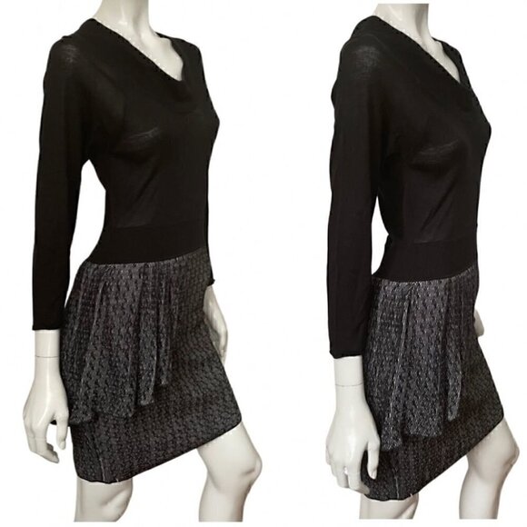 Yigal Azrouel New York Cashmere & Silk Asymmetrical Ruffle Dress  NWT, S - Picture 10 of 14